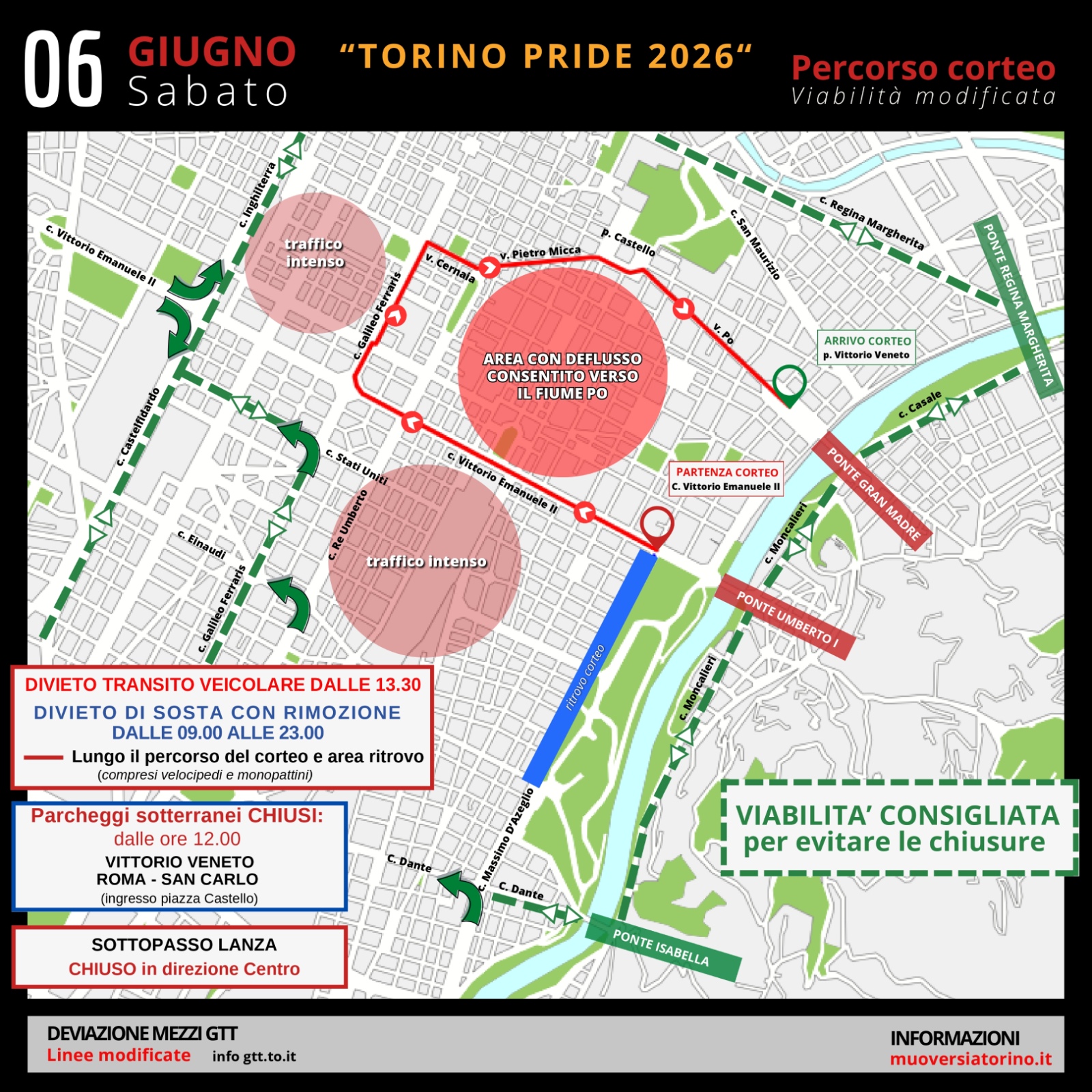 Torino Pride 2026. Manifestazione con corteo sabato 6 giugno. Previste modifiche viabili