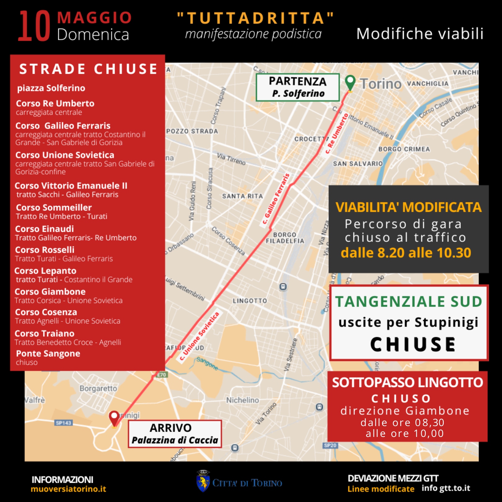 Tuttadritta, manifestazione podistica domenica 10 maggio. Previste modifiche viabili