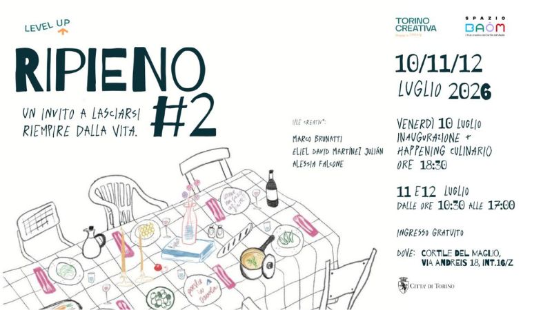 LEVEL UP presenta RIPIENO #2: arte, poesia e pratiche contemporanee allo Spazio Baôm