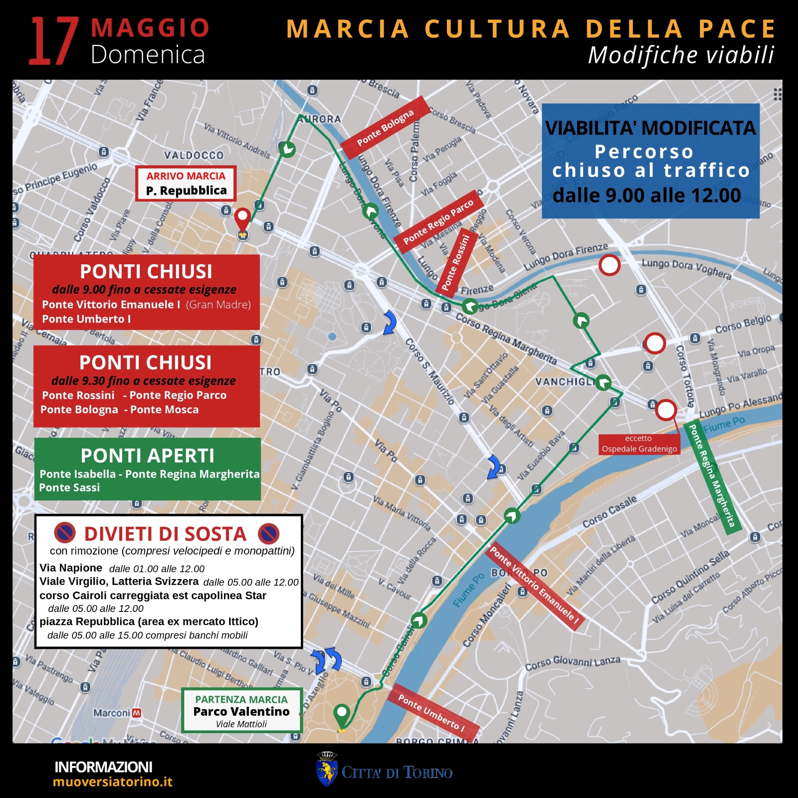 Domenica la Marcia per la Pace. Previste modifiche viabili