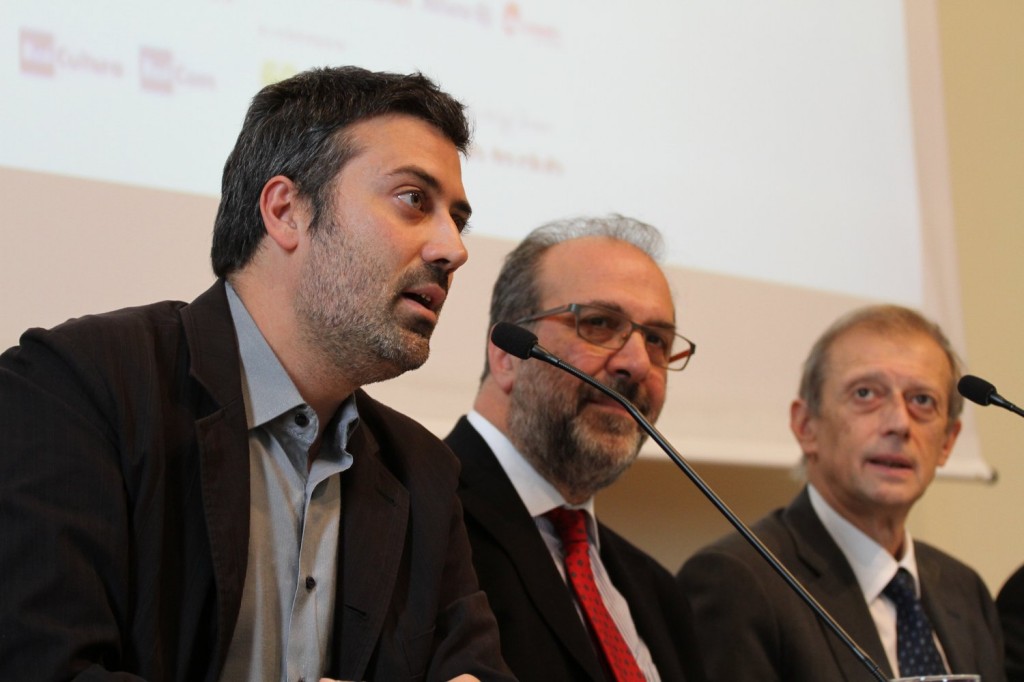 Fassino, Braccialarghe e Bajani durante la presentazione