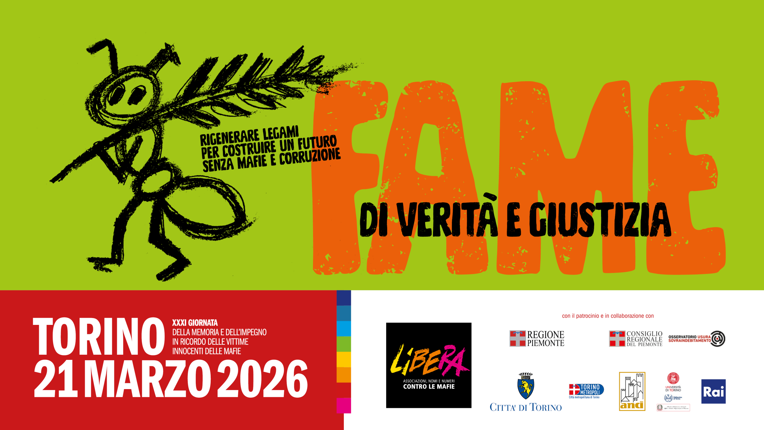 Il 21 marzo la XXXI Giornata della memoria e dell’impegno in ricordo delle vittime innocenti delle mafie